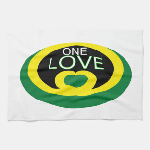 Linge De Cuisine Le drapeau cardiaque de la Jamaïque un coeur d'amo