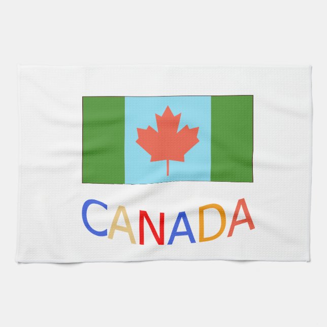 Linge De Cuisine Le drapeau patriotique du Canada. Fête du Canada. (Horizontal)
