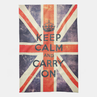 Linge De Cuisine Le drapeau vintage d'Union Jack gardent le calme