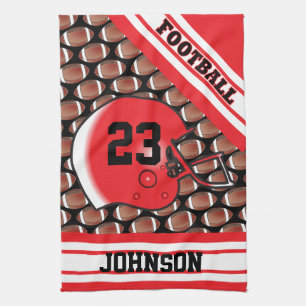 Linge De Cuisine Le football rouge et blanc