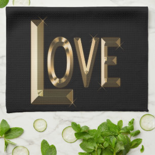 Linge De Cuisine Le Grand Amour Est Le Mot D'Or,