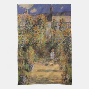 Linge De Cuisine Le jardin de l'artiste à Vetheuil par Claude Monet