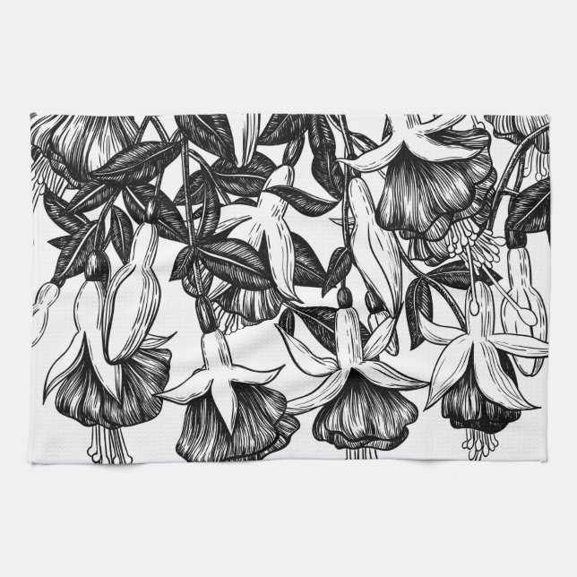 Linge De Cuisine Le jardin Fuchsia (Horizontal)