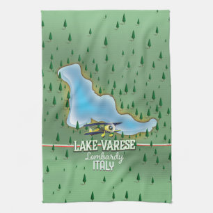 Linge De Cuisine Le lac Varèse, Lombardie, affiche de voyage en ita