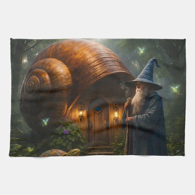 Linge De Cuisine Le magicien de la Coquille a enchanté une serviett (Horizontal)