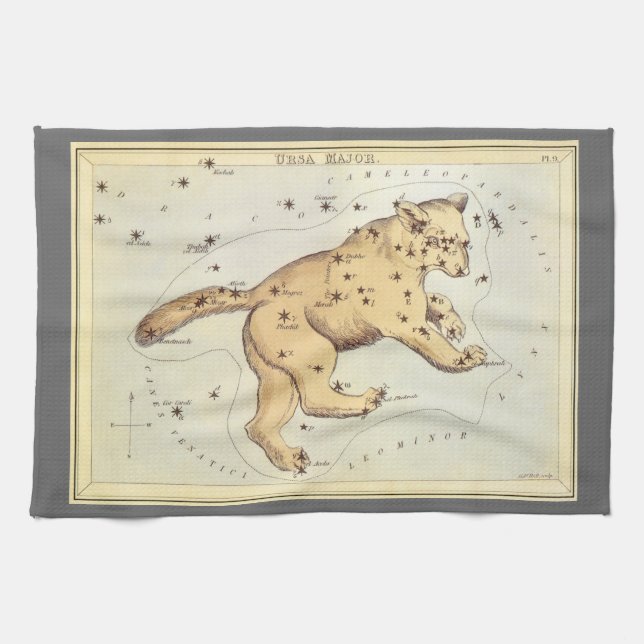 Linge De Cuisine Le miroir d'Urania, carte céleste astronomique vin (Horizontal)