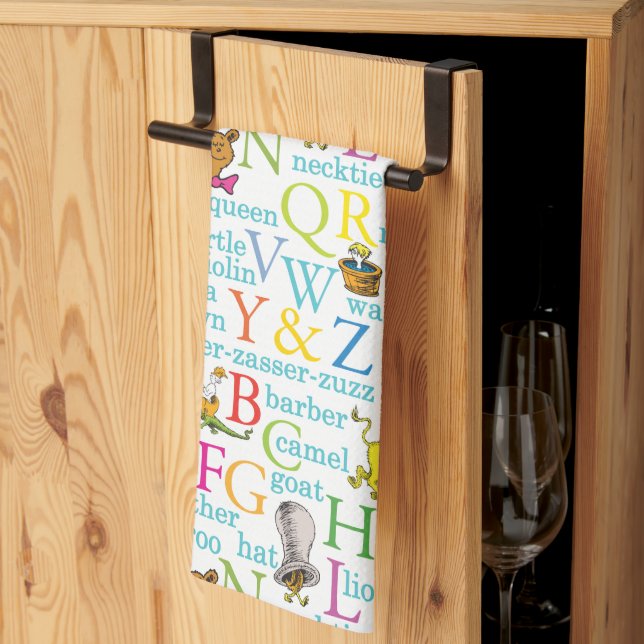 Linge De Cuisine Le Motif ABC du Dr Seuss avec des mots (Pliage en tiers)
