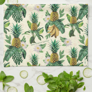 Linge De Cuisine Le Motif blanc Lotus Pineapple Paradise