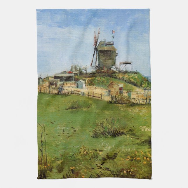 Linge De Cuisine Le Moulin de la Galette par Vincent van Gogh (Vertical)
