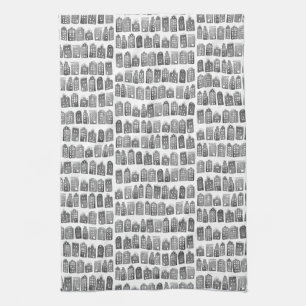 Linge De Cuisine Le Néerlandais loge le motif de ville d'Amsterdam