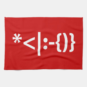 Linge De Cuisine Le Père Noël avec la barbe Émoticon de Noël