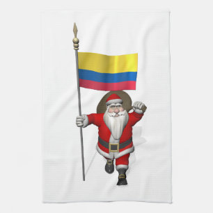 Linge De Cuisine Le Père Noël Avec L'Ensigne De La Colombie