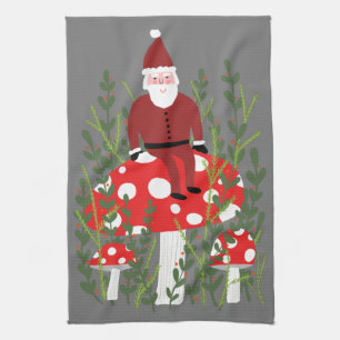 Linge De Cuisine Le Père Noël sur le champignon magique