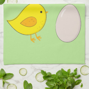 Linge De Cuisine Le poulet ou l'oeuf mignon dessin animé de Pâques