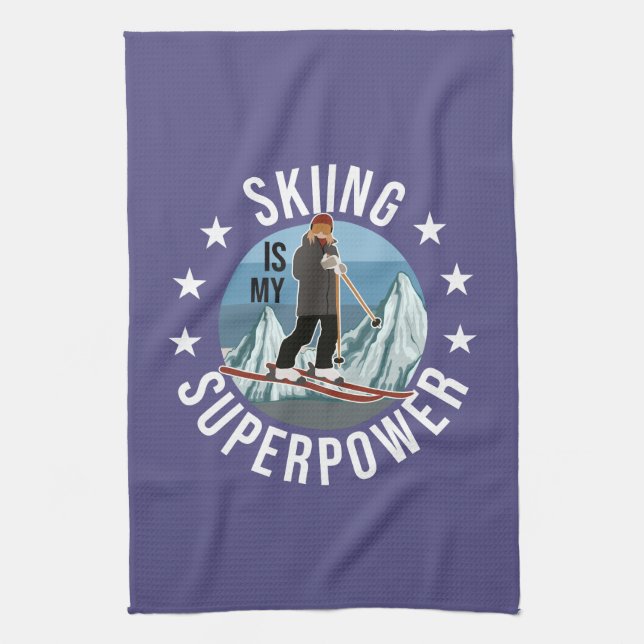 Linge De Cuisine Le Ski Est Ma Superpuissance (Vertical)