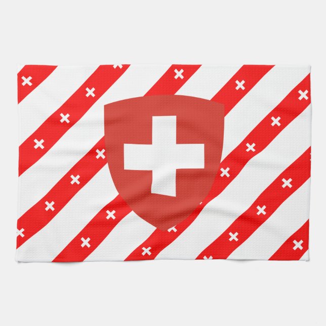 Linge De Cuisine Le Suisse barre le drapeau (Horizontal)