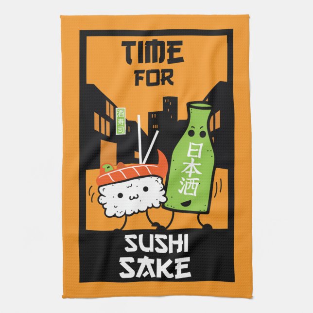 Linge De Cuisine Le Sushi Et Le Sake (Vertical)