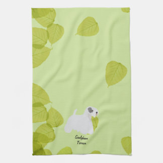 Linge De Cuisine Le vert de ~ de Sealyham Terrier laisse des