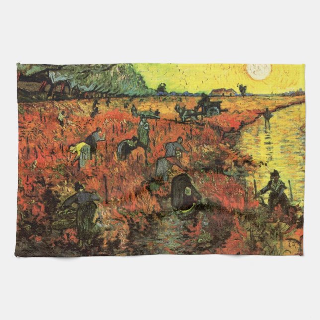 Linge De Cuisine Le vignoble rouge par Vincent van Gogh (Horizontal)