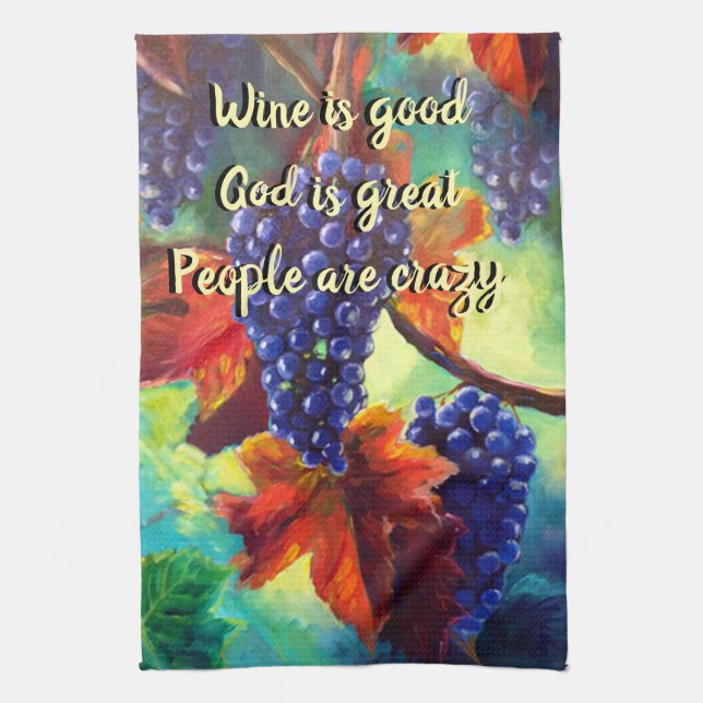 Linge De Cuisine Le vin est une bonne vigne (Vertical)