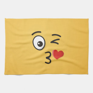 Linge De Cuisine Le visage Jetant un baiser