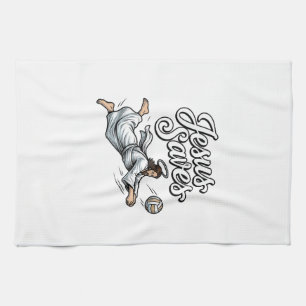 Linge De Cuisine Le Volleyball de Jésus Sauve Vintage Chemise Chrét