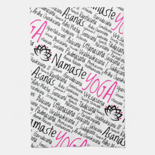 Linge De Cuisine Le yoga Asanas de Namaste place des noms dans