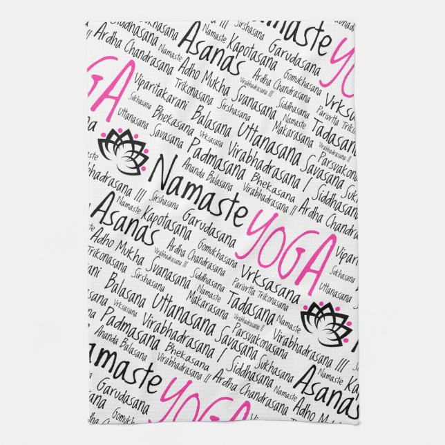 Linge De Cuisine Le yoga Asanas de Namaste place des noms dans (Vertical)
