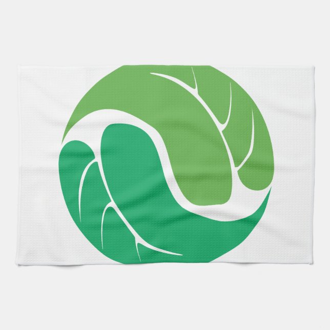 Linge De Cuisine Leaf Yin Yang (Horizontal)