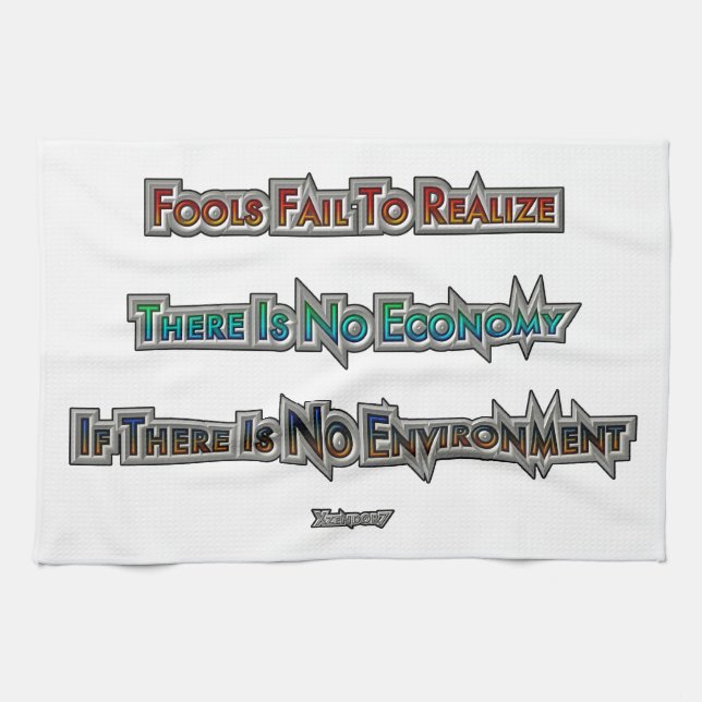 Linge De Cuisine L'économie contre l'environnement (Horizontal)