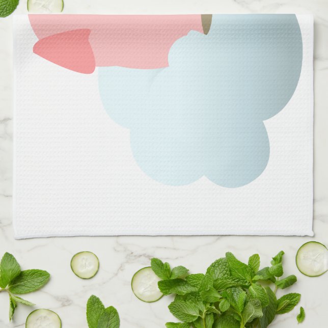 Linge De Cuisine Lecteur de cochon de dessin mignon sur Cloud Servi (Plié)