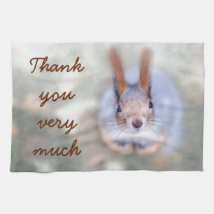 Linge De Cuisine L'écureuil vous regarde du bas vers le haut