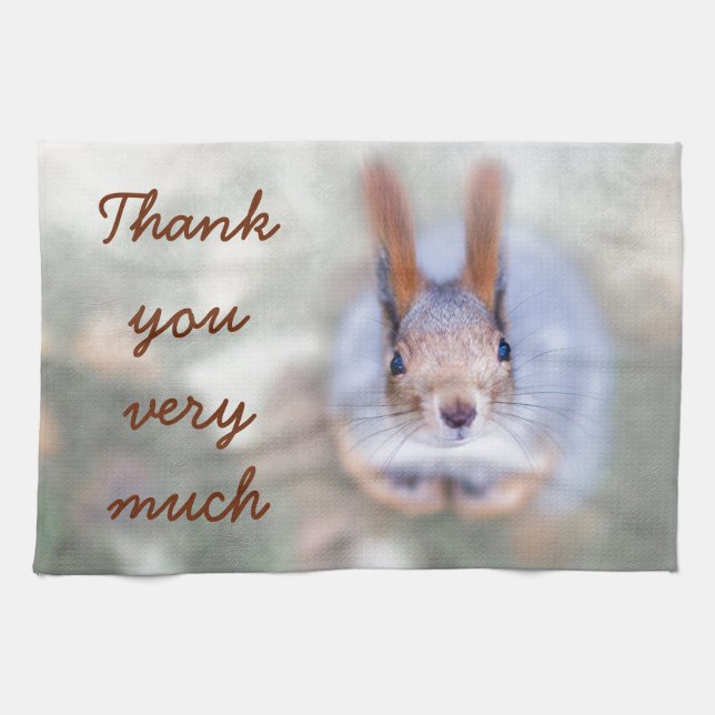 Linge De Cuisine L'écureuil vous regarde du bas vers le haut (Horizontal)