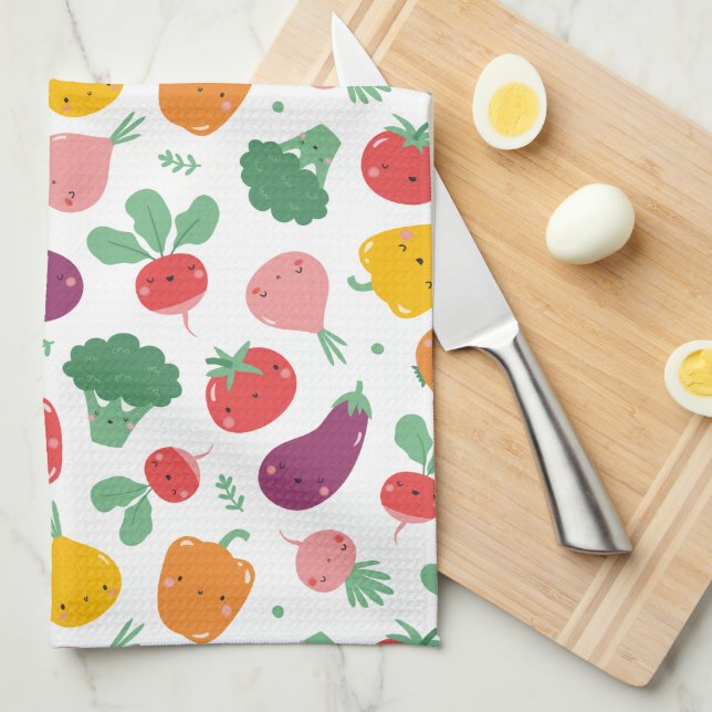 Linge De Cuisine Légume joyeux (Quart Plié)