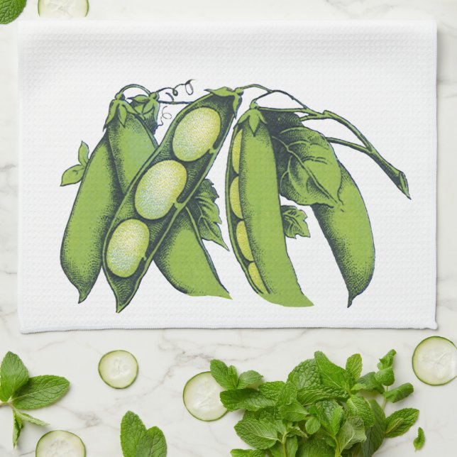 Linge De Cuisine Légumes Anciens; Haricots de Lima, Aliments de Fer (Plié)