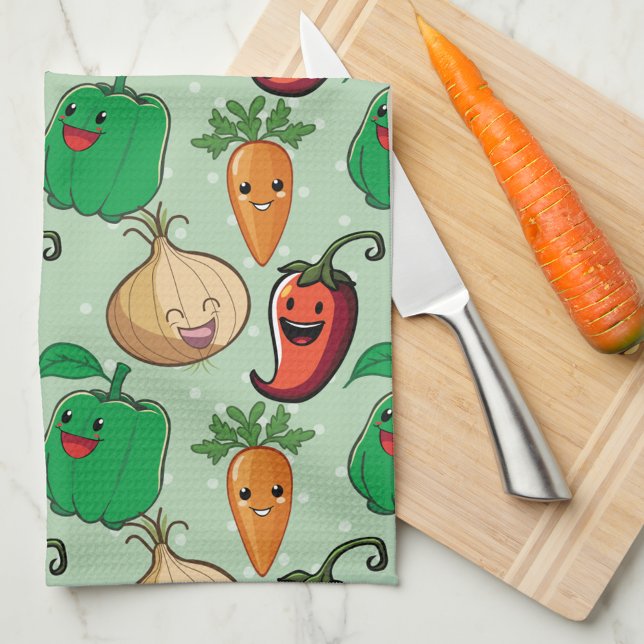 Linge De Cuisine Légumes souriants (Créateur téléchargé)