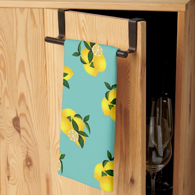 Linge De Cuisine Lemon Chic Aqua (Pliage en tiers)