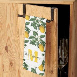 Linge De Cuisine Lemons botaniques Vintages modernes Nom de famille