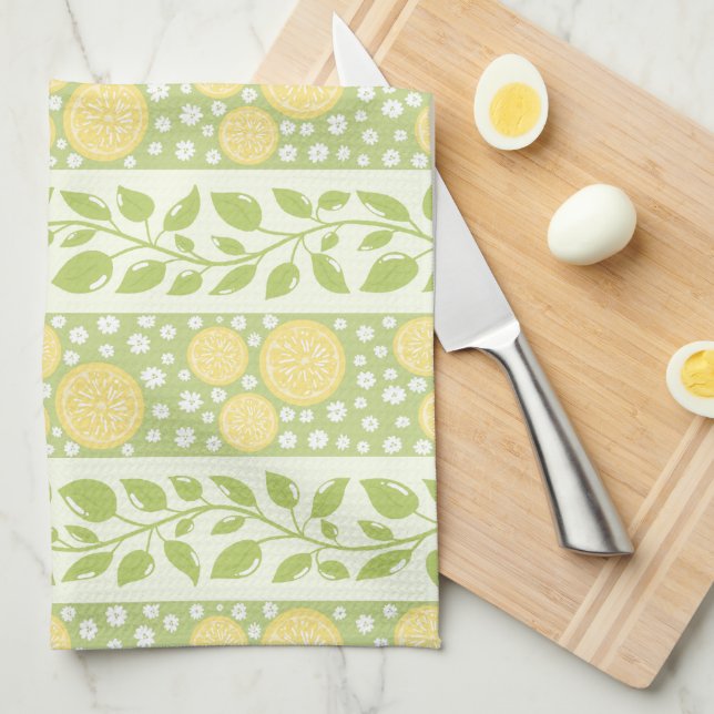 Linge De Cuisine Lemony Vines Kitchen Towel (Quart Plié)