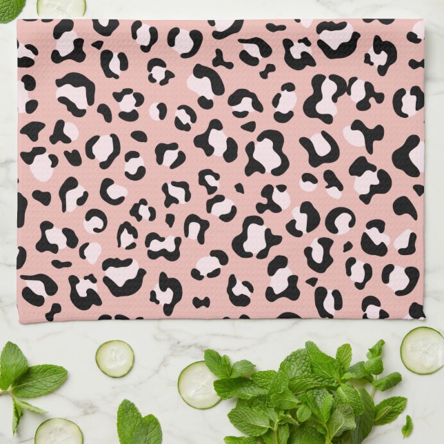 Linge De Cuisine Léopard Print, Léopard Spots, Rose Léopard (Plié)