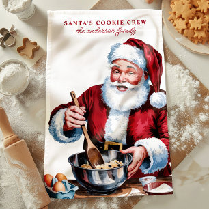 Linge De Cuisine L'équipe de biscuits de Père Noël Noël personnalis