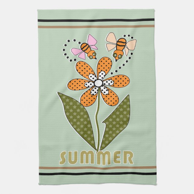 Linge De Cuisine les abeilles aiment l'été et moi aussi (Vertical)