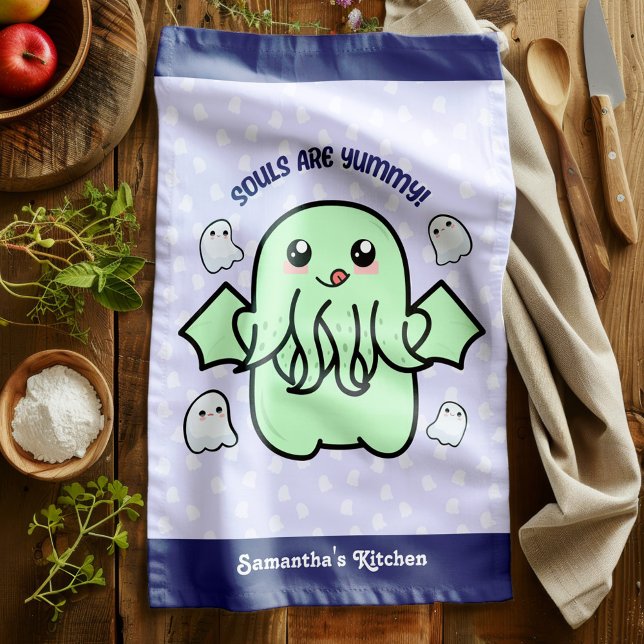 Linge De Cuisine Les âmes sont Yummy Cute Cthulhu (Stay scary, while you’re cooking up spells oops I mean dinner lol. )