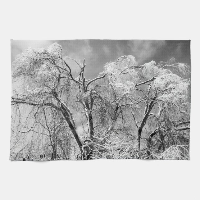 Linge De Cuisine les arbres portent l'hiver (Horizontal)