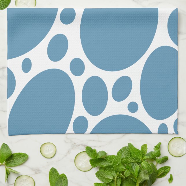 Linge De Cuisine Les bulles de Denim Bule (Plié)