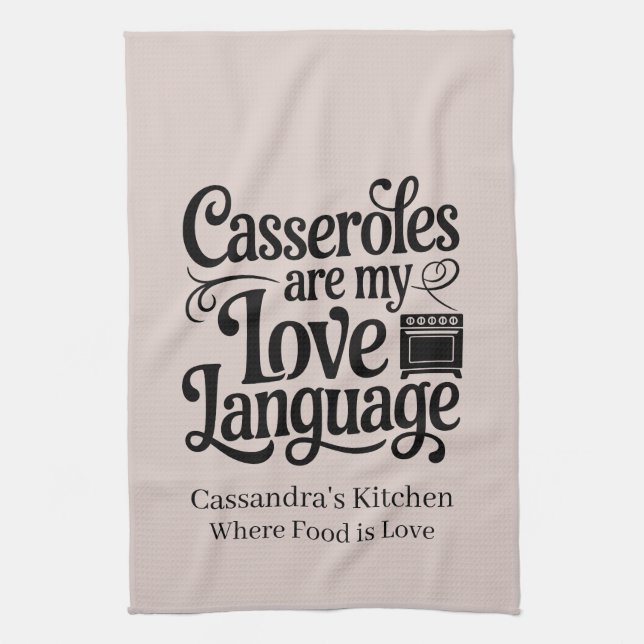 Linge De Cuisine Les Casseroles Sont Ma Langue D'Amour Farmhouse Pe (Vertical)