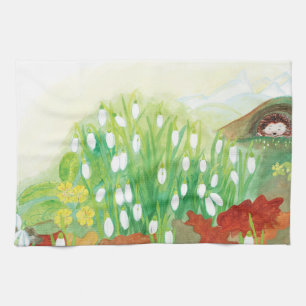 Linge De Cuisine Les chutes de neige florissantes et une illustrati