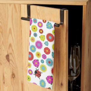 Linge De Cuisine Les coccinelles dans le jardin parmi les fleurs