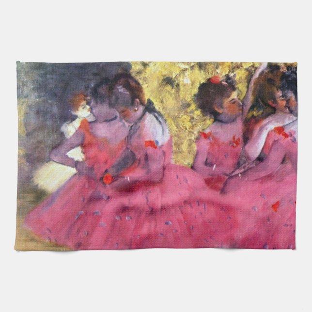 Linge De Cuisine Les Danseuses roses, avant le ballet d'Edgar Degas (Horizontal)
