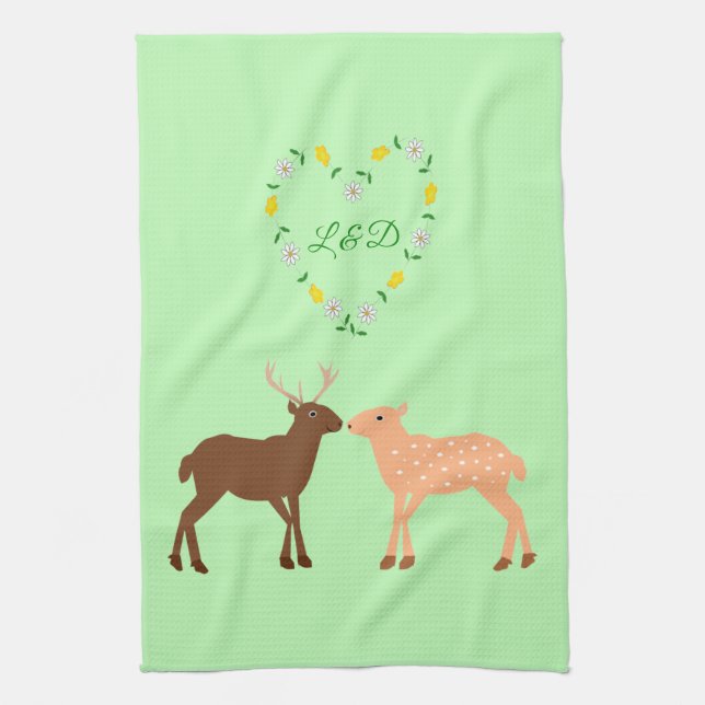 Linge De Cuisine Les Deux et Daisy Heart Custom (Vertical)